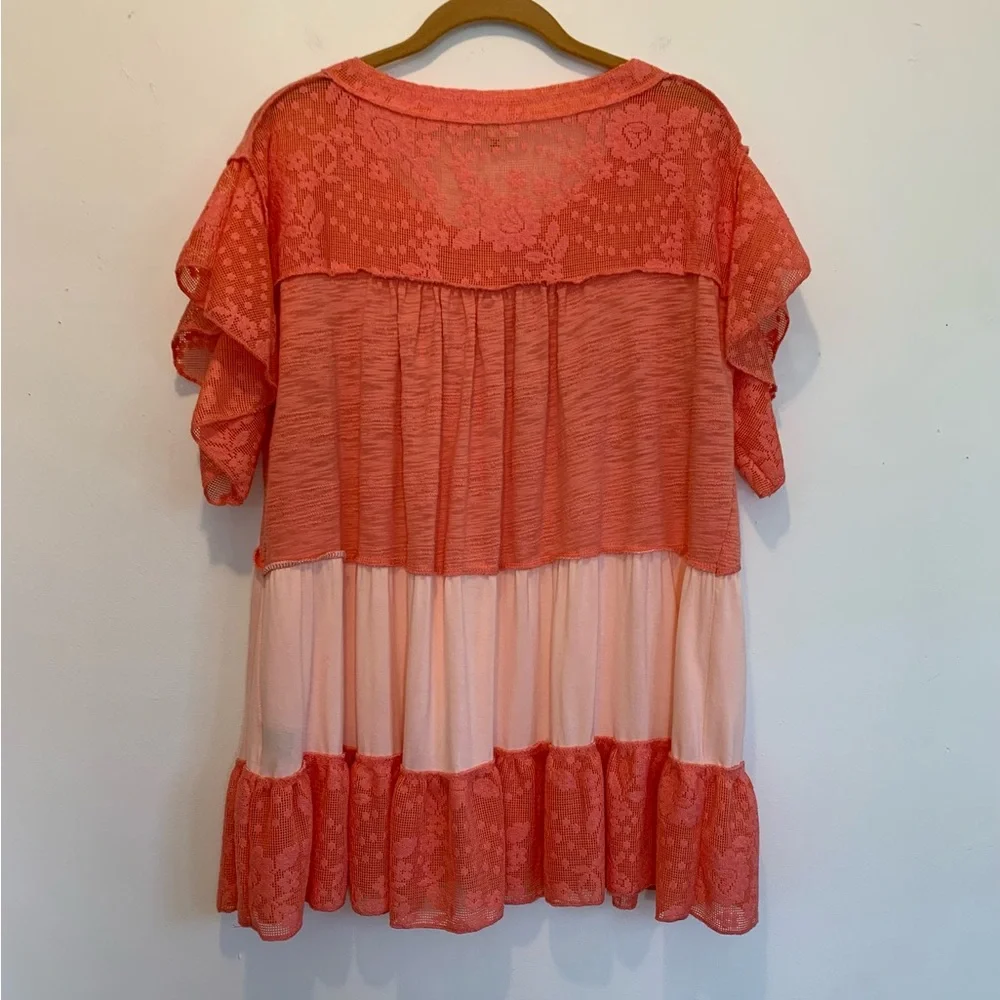 POL Lace Flutter Sleeve Summer Babydoll Top Oversized Large - Picture 6 of 9